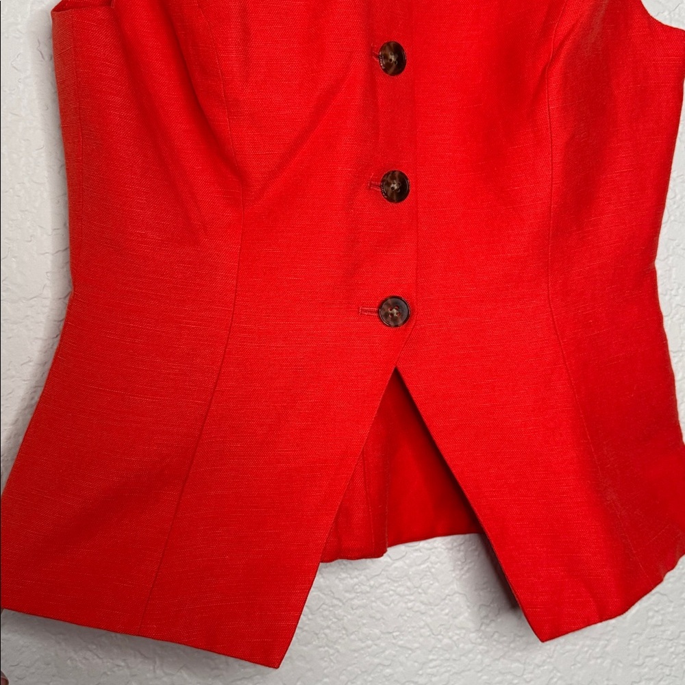 NEW Wilfred Aritzia Cruise Linen Regal Vest Cherry Red Sz 0 - Picture 5 of 8